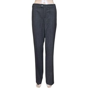 Pier Antonio Gaspari Grey Brown Wool Straight Leg Trousers Dress Pants IT 44